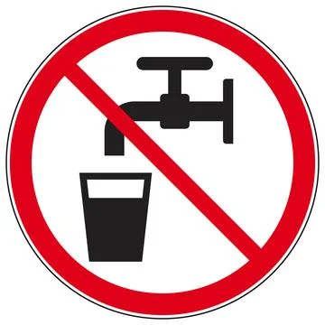 No drinking water, drinking not allowed - prohibition sign Stock Illustration
