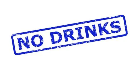 NO DRINKS Watermark with Corroded Texture and Rounded Rect Frame 스톡 일러스트