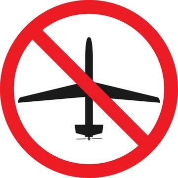 No drone zone sign. Stock Illustration