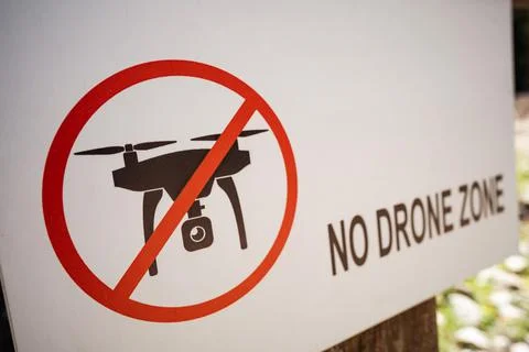 No drone zone sign Stock Photos