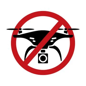 No drone zone Warning sign icon isolated on white background, Flights with dr Illustrazione stock