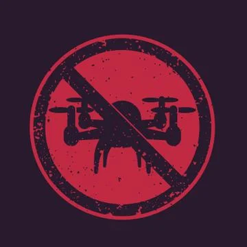No drones sign, no fly zone Stock Illustration