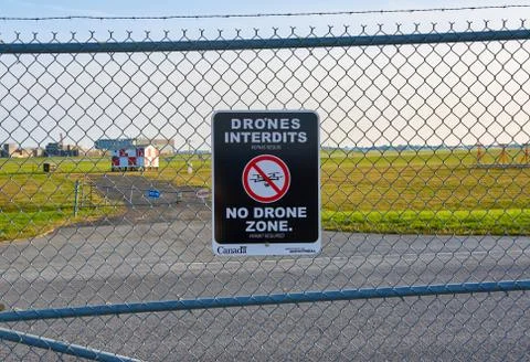 No drones zone sign Stock Photos