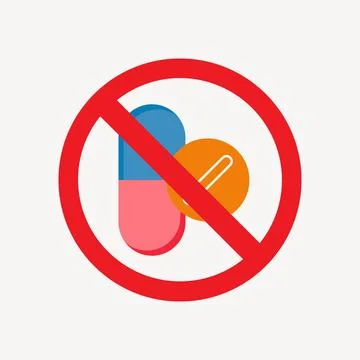 No Drug Vector Icon Design Template Stock Illustration