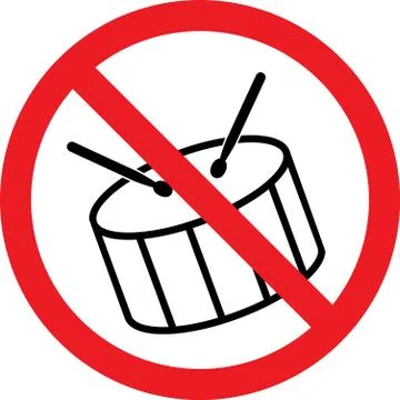 No drums sign vector graphics design. Stock Illustration