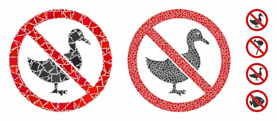 No duck Composition Icon of Bumpy Parts Stock Illustration