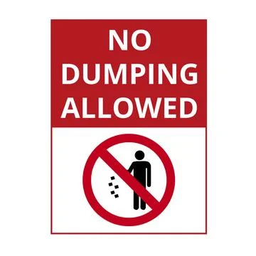 No dumping allowed sign isolated on a white background Stock Illustration