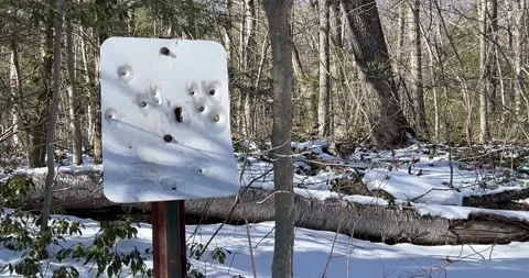 No dumping with bullet holes Stock Footage 265192074