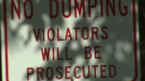 No Dumping Stock Footage 123924757