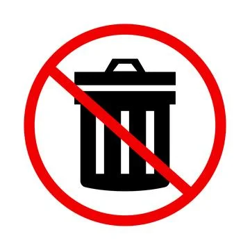 No dumping. No Trash. Trash can and no dumping sign. Trash dumping restrict.. Illustrazione stock