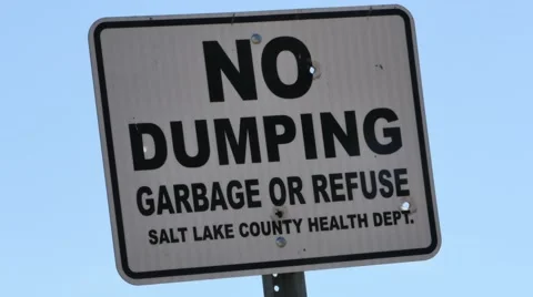 No Dumping Sign Stock Footage 48467658