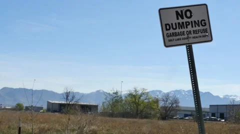No Dumping Sign Stock Footage 48467793