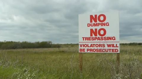 No Dumping Warning Sign Video stock 12388887