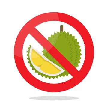 No durian allowed sign Stock Illustration