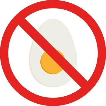 No egg sign or Eggs prohibited symbol. Ilustración de archivo