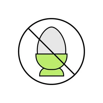 No eggs Icon Vector Illustration. No eggs Lineal Color Icon Stock Illustration