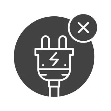 No Electricity icon vector image. Illustrazione stock