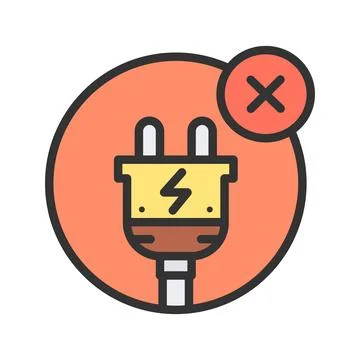 No Electricity icon vector image. Stock Illustration