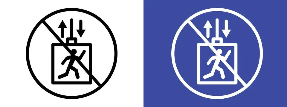 No Elevator Access Icon Ensure Compliance with Building Safety Regulations Ilustración de archivo