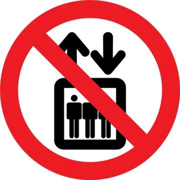 No elevator sign Stock Illustration