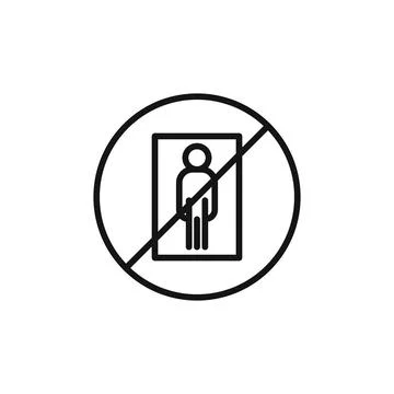 No Elevator Sign logo sign vector outline Stock Illustration