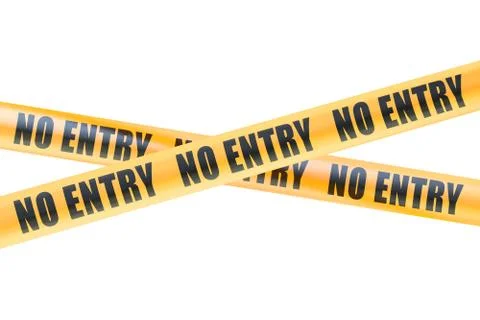 No Entry Caution Barrier Tapes, 3D rendering Illustrazione stock