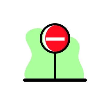 No Entry Conceptual Vector Icon Illustration Design Stock Illustration