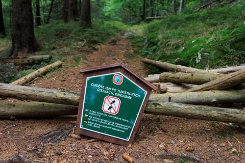 No entry, Do not enter. Protected landscape area in Czech Republic, Czechia - Stock Photos