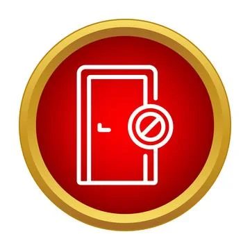 No entry door simple icon design Stock Illustration