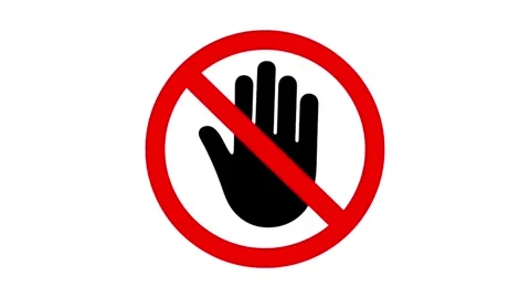 No Entry Hand Gesture | Animated Red Prohibition Sign 库存影片 335390154