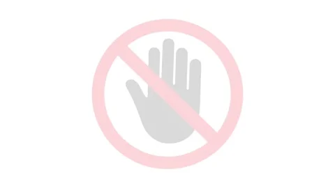 No Entry Hand Gesture | Animated Red Prohibition Sign Vídeo Stock 335390271