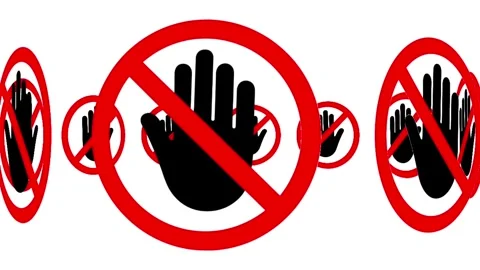 No Entry Hand Gesture | Animated Red Prohibition Sign Vídeos de archivo 335390391