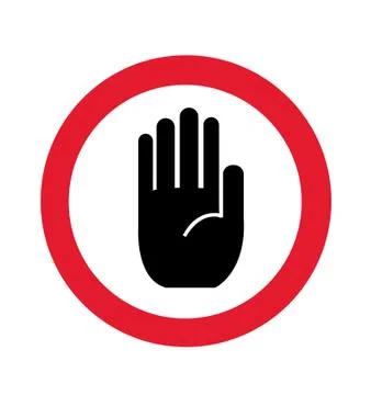 No entry hand sign Stock Illustration