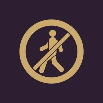 The no entry icon. Disallowed and danger, warning symbol. Flat Stock Illustration