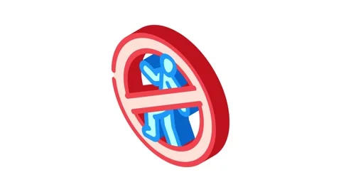 No entry information isometric icon animation Stock Footage 327276119