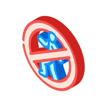 No entry information isometric icon vector illustration 스톡 일러스트