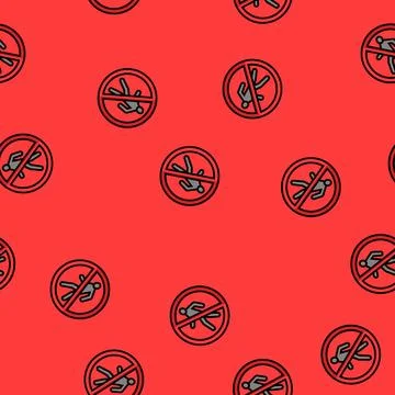 No entry information vector seamless pattern 스톡 일러스트