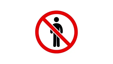No entry people animation video Stock Footage 330497728