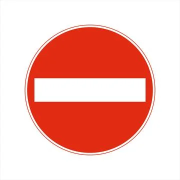 No entry is Permitted, usually due to approaching one-way traffic, Road Tra.. Stock Illustration