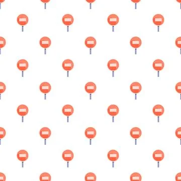 No entry road sign pattern creating a background loop Illustrazione stock
