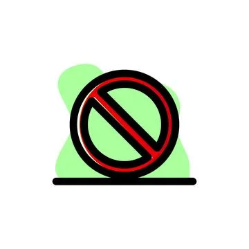 No Entry Sign Conceptual Vector Illustration Design Icon Stock Illustration