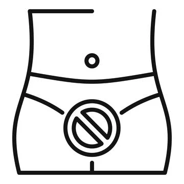 No entry sign on human torso line art Stock Illustration