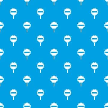 No entry sign pattern seamless blue Stock Illustration