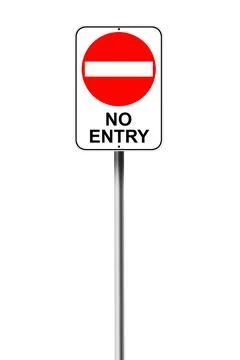 No entry sign on a pole Stock Illustration