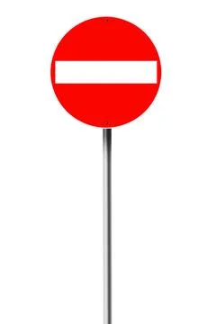 No entry sign on a pole Stock Illustration