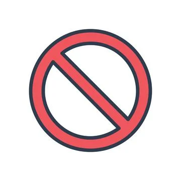 No entry sign. Red circle with a diagonal line through it, symbolizing proh.. Stock Illustration