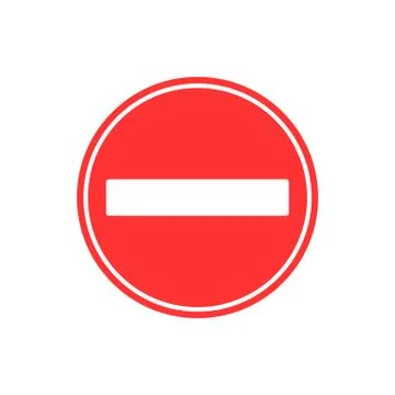 No entry sign. Vector illustration, flat design. Stock Illustration