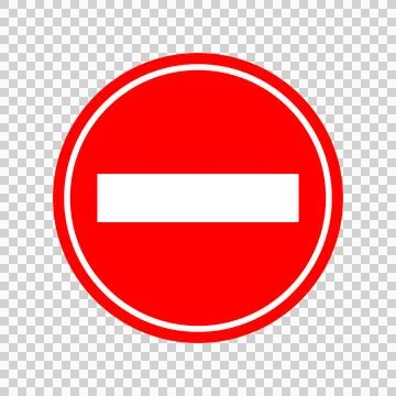 No Entry Traffic Sign Isolated on Transparent Background Stock Illustration