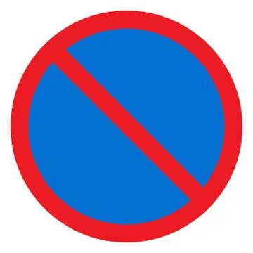No entry traffic sign vector illustration. Blue red circle. Stock Illustration