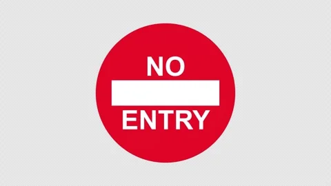No Entry Traffic Sign Warning Animation Stock Footage 306013083